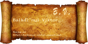 Balkányi Viktor névjegykártya